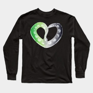 Ball Python Heart (Aro Pride Design) Long Sleeve T-Shirt